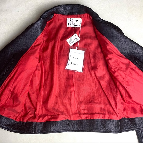 NEW Acne Studios Moto Studded Star Leather Jacket - Picture 6 of 10